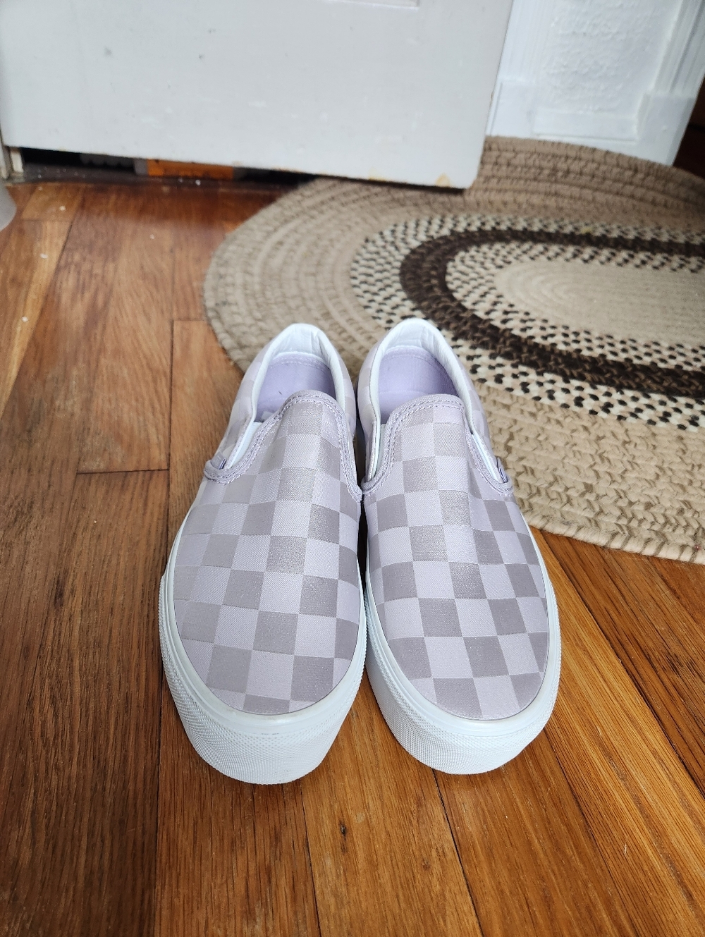 Vans Lavender Checkered Slip-On Stacks Sneakers
